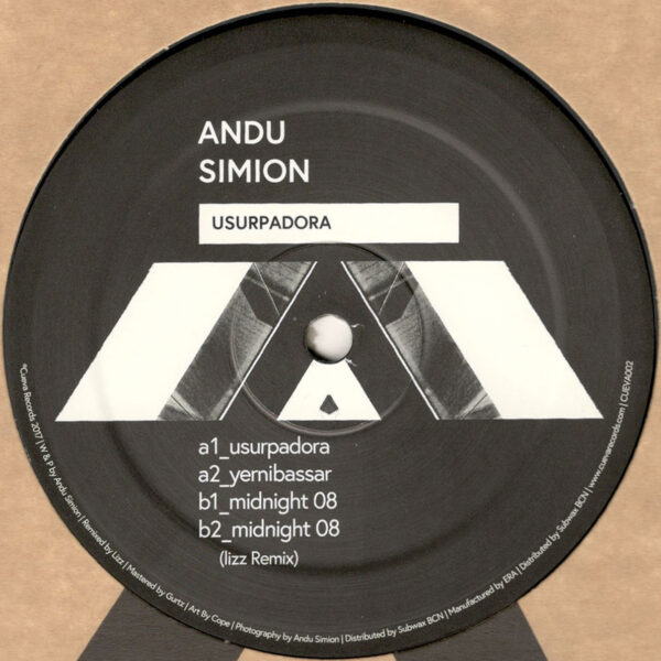 Andu Simion - Usurpadora EP (Incl. Lizz Remix) - 12" (CUEVA002)