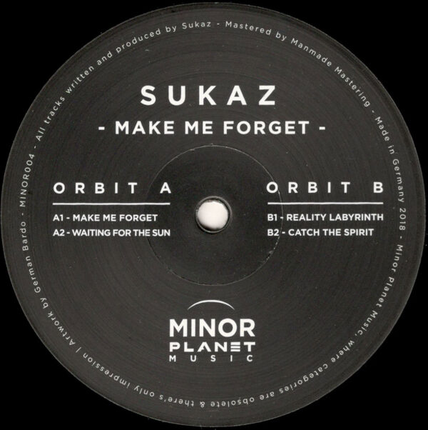 Sukaz - Make Me Forget - 12" (MINOR004)