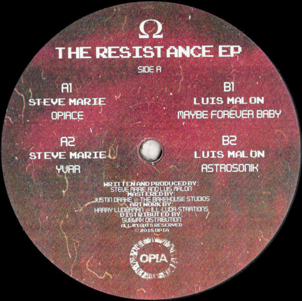 Steve Marie / Luis Malon - The Resistance EP (OPIA002) - 12" (OPIA002)